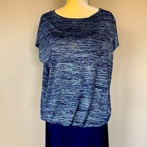 Lou & Grey Navy and Silver Top Large EUC